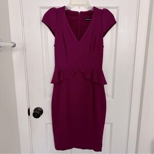 NWOT Karen Millen pencil dress short sleeve w ruffle waist detail